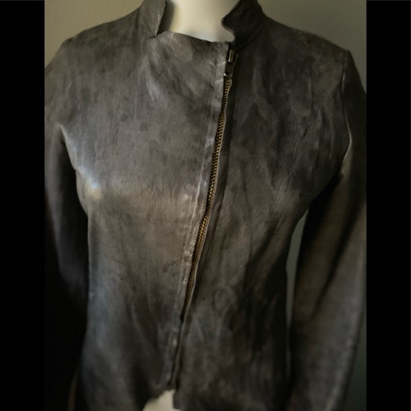 BLUR Leather Distressed Jacket  Size 40 US 0-2 - Picture 13 of 15